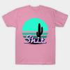 T Shirt Women Neon Sunsets Shit And Saguaro Cactus Harajuku Print Kawaii Tshirt Summer Short Sleeve Female T-Shirt Top Tee