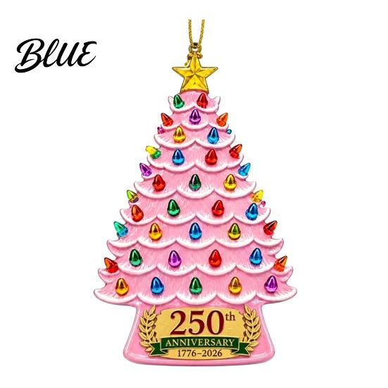 Decorative Wall Ornaments 250 Anniversary USA Christmas Tree Ornament 1776-2026 2D Acrylic Customized Gifts Years America Hanging Decoration