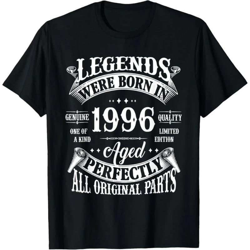 30th Birthday Vintage Born In 1996 30 Years Old B-day T Shirts Men Humor Streetwear Tee Shirt Short Sleeve Unisex Loose Clothing