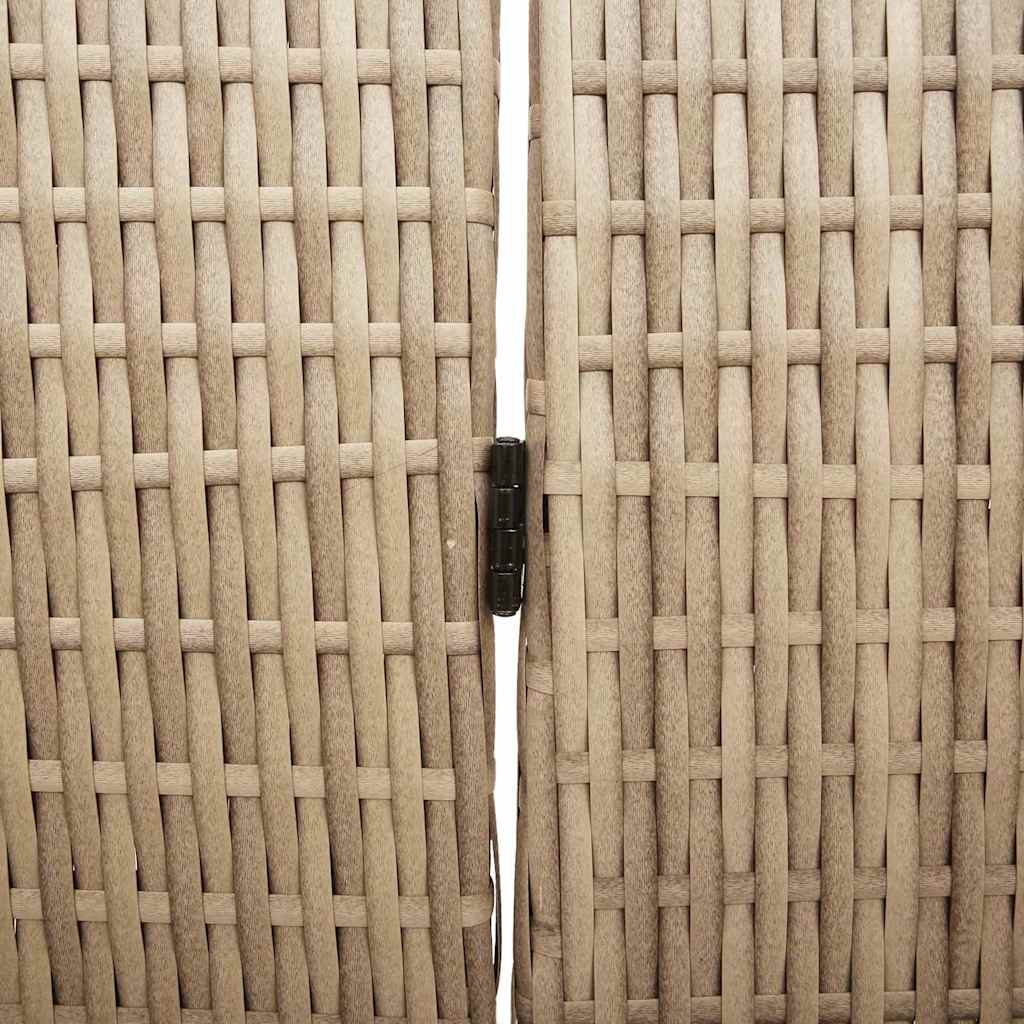 Room Divider Beige 147 X 180 Cm Poly Rattan