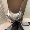 New Retro Solid Color Belt Zipper Fashion Shoulder Underarm Bag Premium Feeling Baguette Bag Messenger Bag