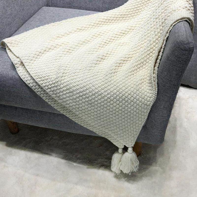 Knit Blankets Throw Blanket With Tassel Soft Bohemia for Bed Sofa Cover Bedspread Decor Blankets