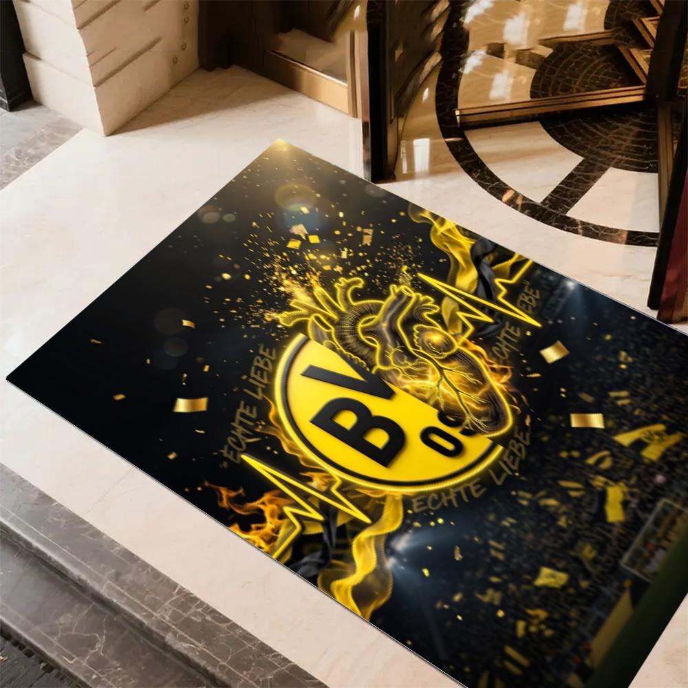 Bvb Borussia Dortmund Football Club Floor Mat Design For Dining Room Balcony Playrooms Kitchen Antislip Rug Anime Office Decor Perfect Gift For Womenm