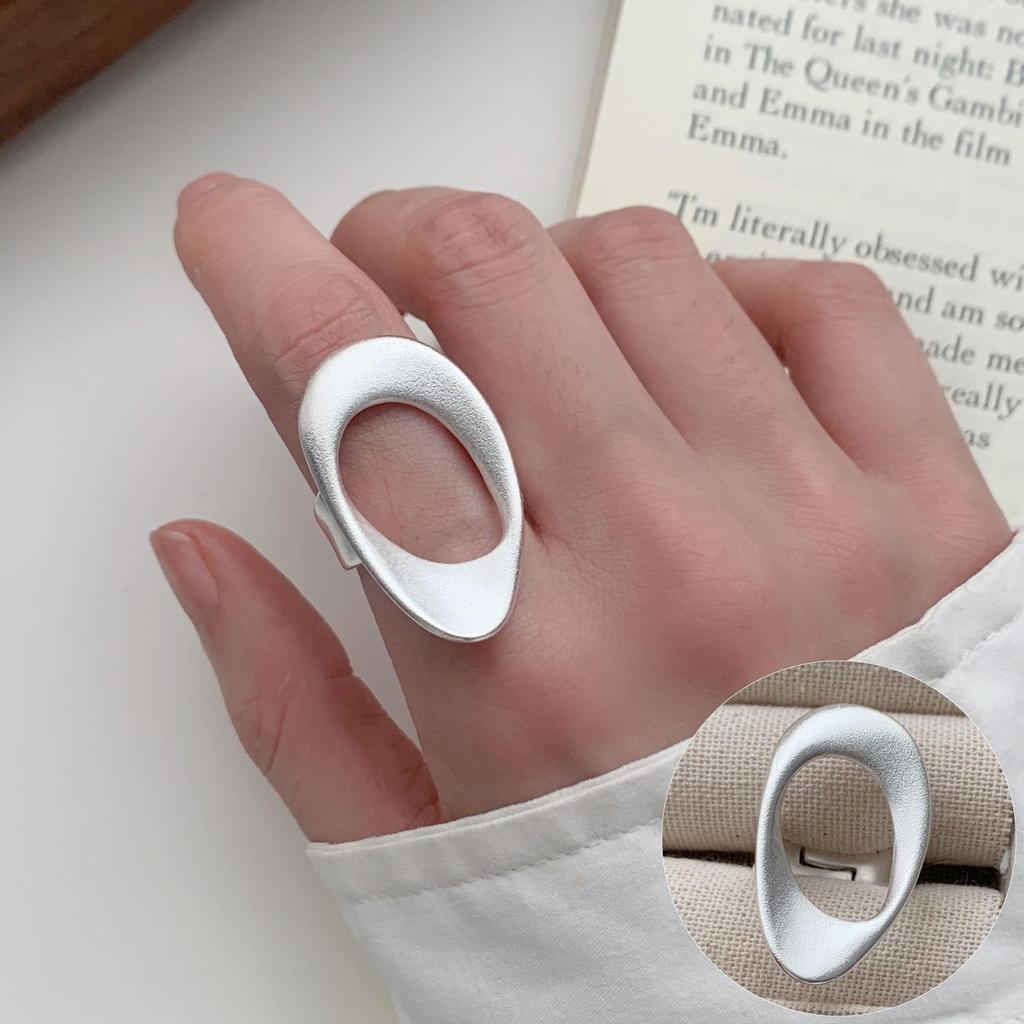 Geometric Bold Hip Hop Ring for Women – Trendy European & American Style, Open Creative Index Finger Design