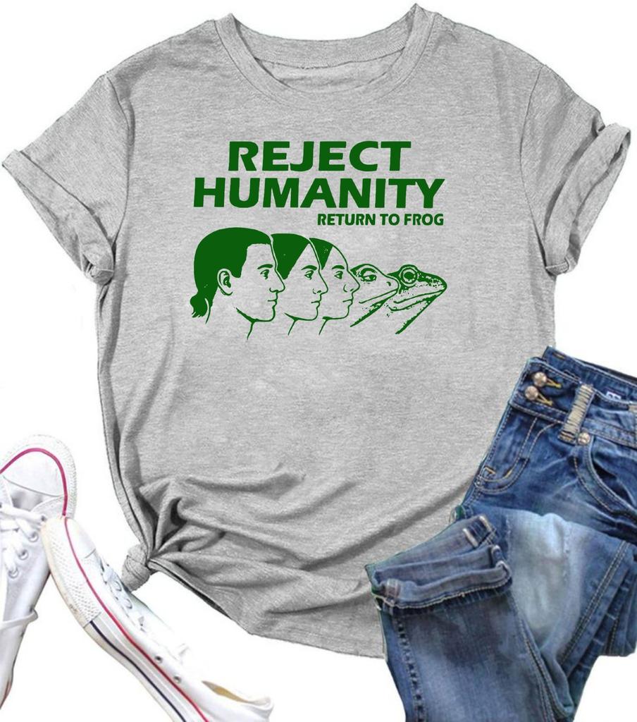 Reject Humanity Return To Frog Funny Gift Tee T Shirt Novelty Revolution Shirt