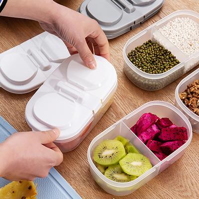 Lebensmittelbox, glatter Rand, großes Fassungsvermögen, umweltfreundlicher PP-Kunststoff, 2 Fächer, Lebensmittel-Bento-Lunchbehälter für die Küche