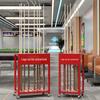 14-Hole Metal Floor-Standing Billiard Cue Rack