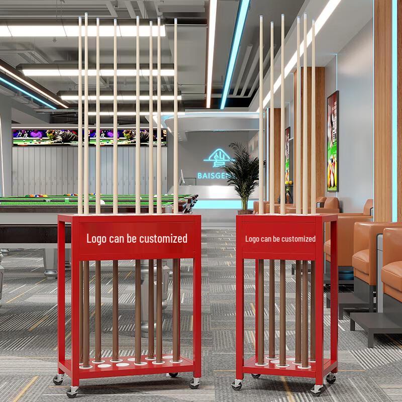 14-Hole Metal Floor-Standing Billiard Cue Rack
