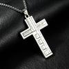 Stainless Steel Bible Cross Pendant Necklace for Men Street Fashion Waterproof Jewelry Accessories Gift