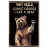 Tin Sign Vintage Bear Wall Art Metal Poster Rustic Home Decor