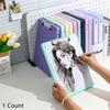 Color Transparent Folder File Box with Board Clip, Multi-functional Two-in-one File Box and Loose-leaf Folder