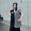 Strass Farbblock Locker Ärmelloser Blazer Weste Sommer Damen Nische Luxus Design Layering Oberbekleidung Weste