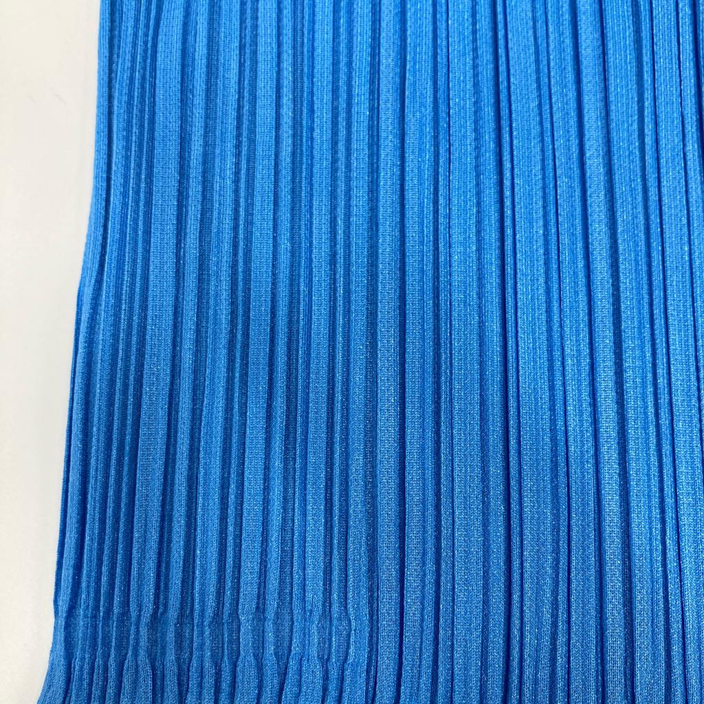 PLEATS PLEASE 21Stainless Steel PP11-JK761 Blue Pleated Blouse Tops 3 blueUsed