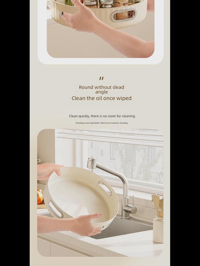 Rotatable Large-Capacity Kitchen Seasoning Rack with Multifunctional Desktop Storage