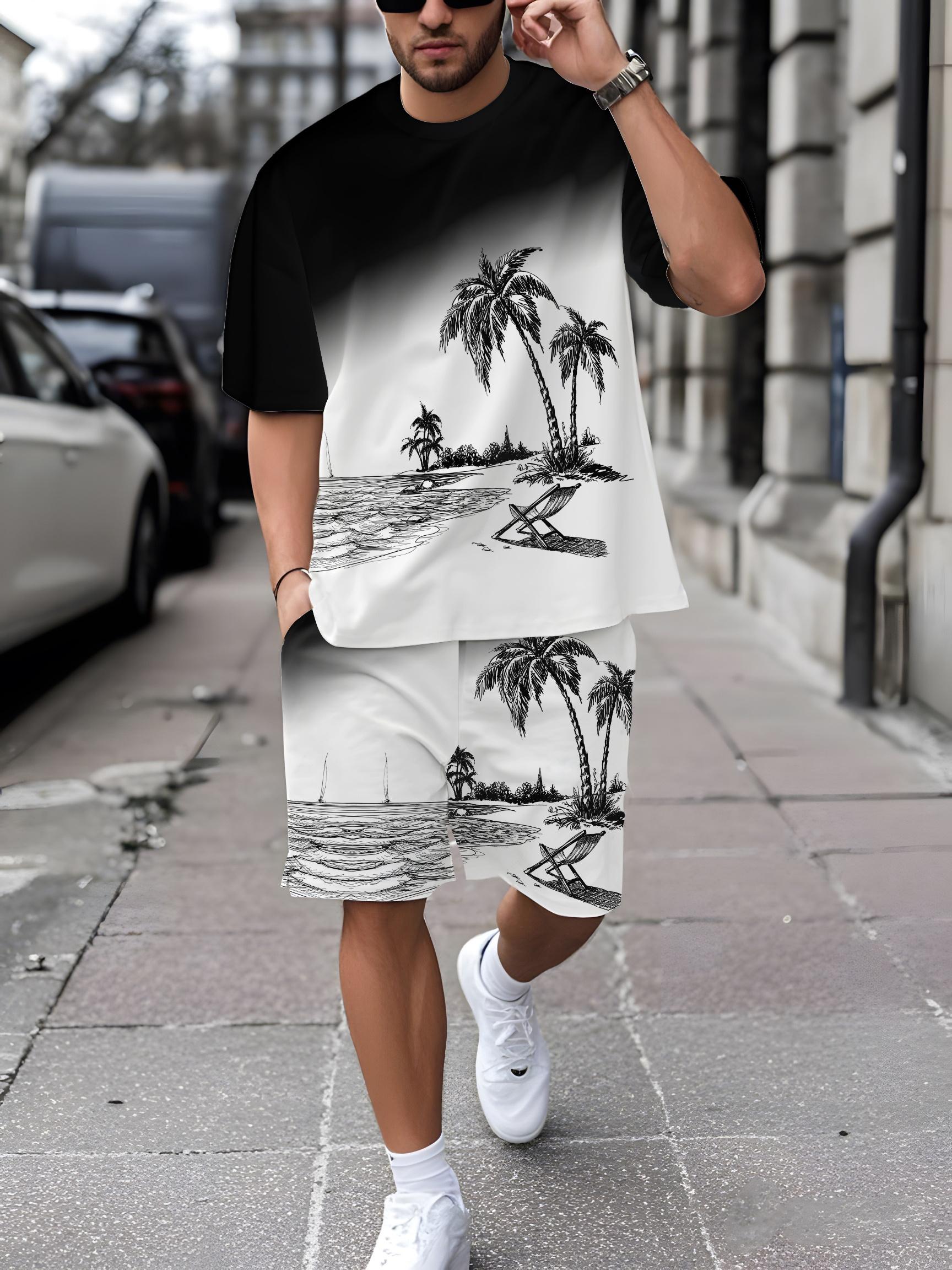 Summer 3D Print Casual Sport 2-Piece Set for Men S