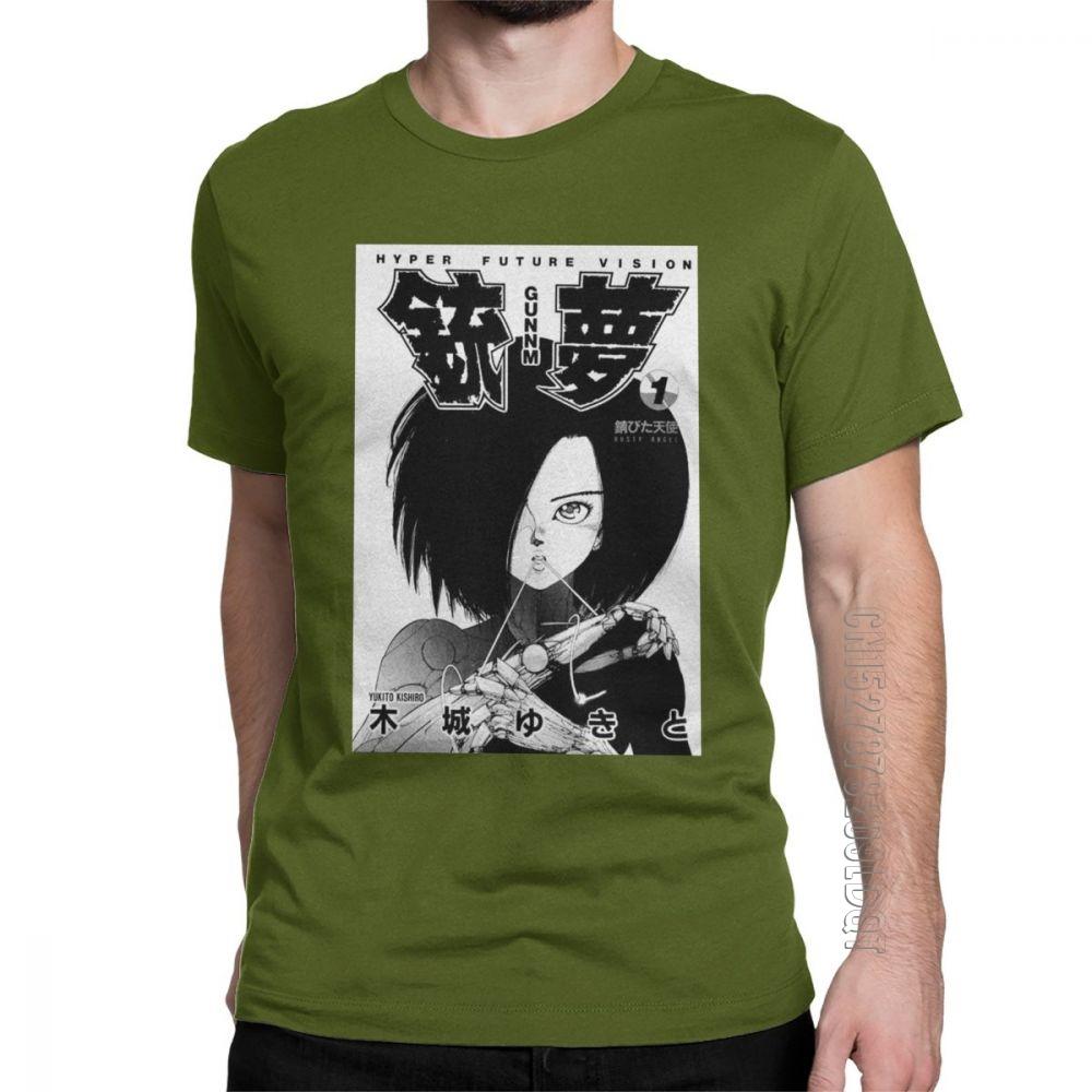 

Gunnm Alita TShirt For Men Battle Angel Leisure Comic Movie Anime Japan T Shirt Mans Tops Grey Tee Shirt 100 Cotton 4XL