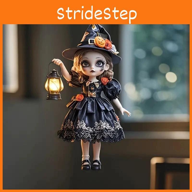 Vehicle Acrylic Pumpkin Witch Halloween Pendant For Car Decoration Interior