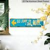 3.94 X 15.74 Inches Aluminum Decorative Sign - 2D Flat, 1pc Vintage Metal Sign Saying "Go Jump in The Pool" - Featuring A Turquoise and Yellow Retro