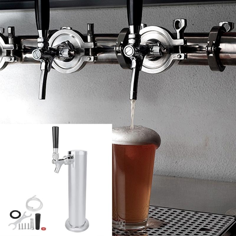 Preassembled Commercial Beverage Dispensing Column, Spring-Actuated Tap, Long- PVC Hose for Home Pubs