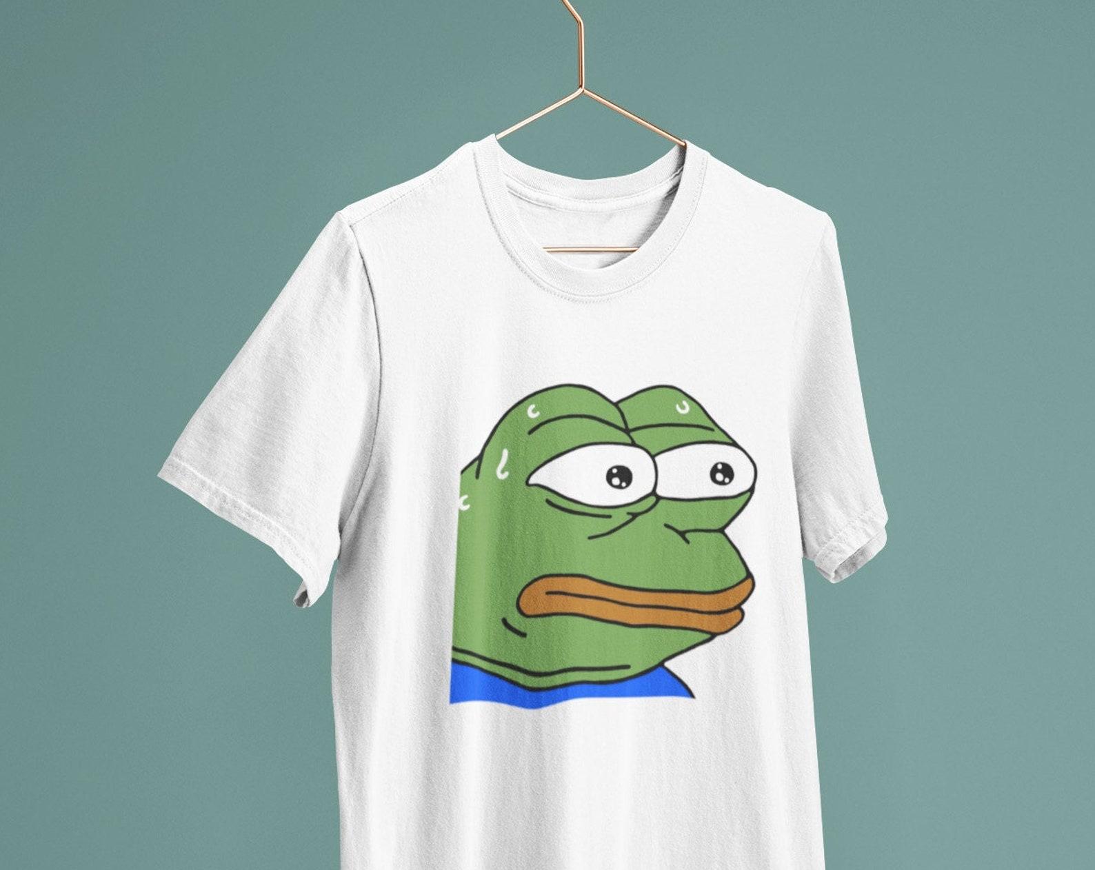 Pepe Frog Nervous Sweating Meme / Heavyweight cotton unisex T shirt with print tee top M
