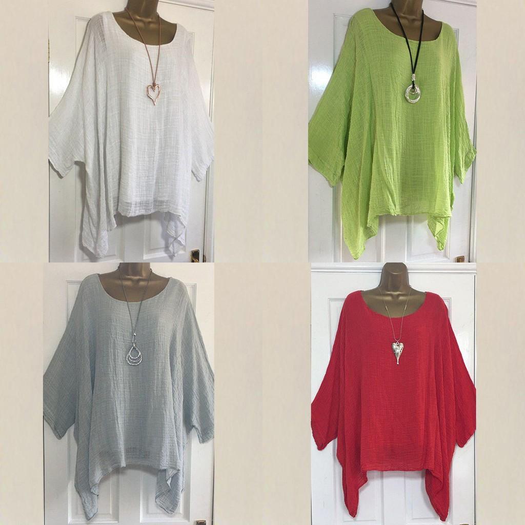 Plus Size Women's Soft And Comfortable Summer T-shirt Kaftan Blouse For Casual Wear