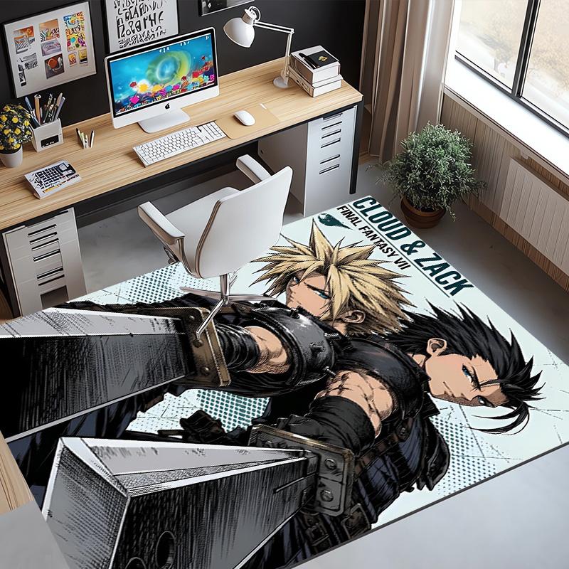 Final Fantasy Pattern Rug, Indoor/Outdoor Mat, for Picnic, Gameroom, Bedroom, Office, Living Room, Home Decor Carpet, Birthday Gift