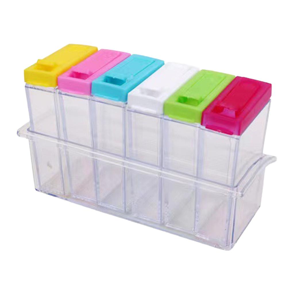 Transparent Spice Jar Set Kitchen Storage Container Creative Salt Shaker Food Grade Plastic