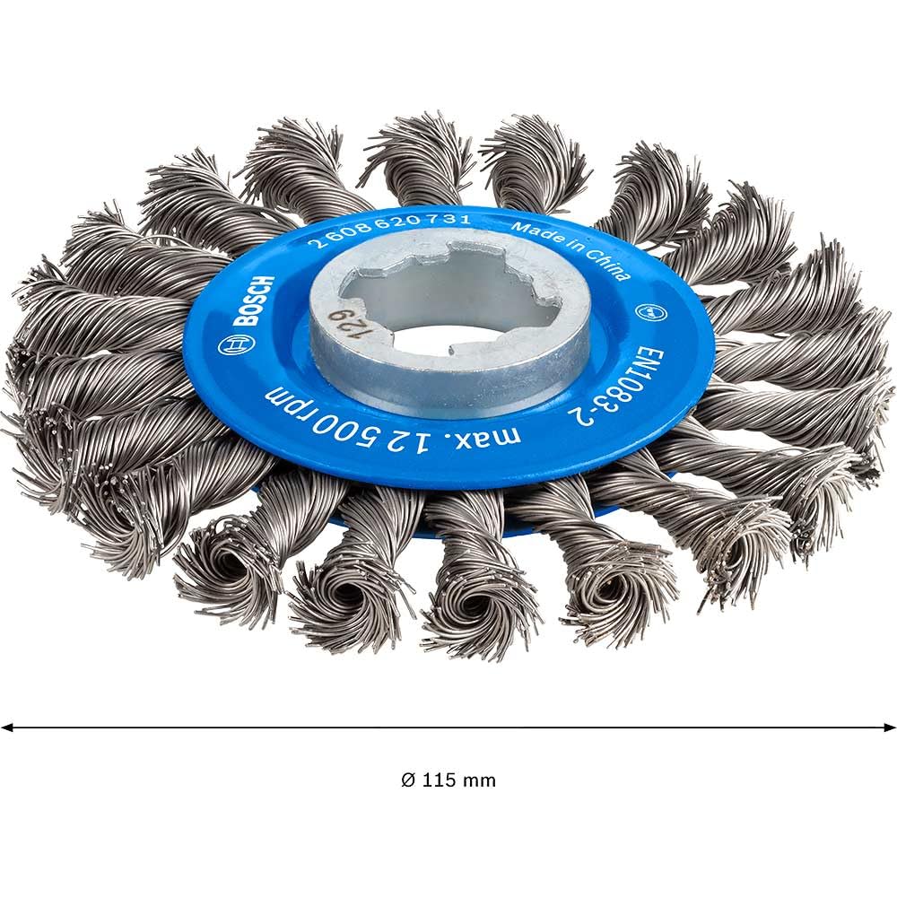 Bosch Wire 115mm Diameter Iron 1 2608620731 X-LOCK Brush, (Beveled, 0.5mm Twist, Brush)