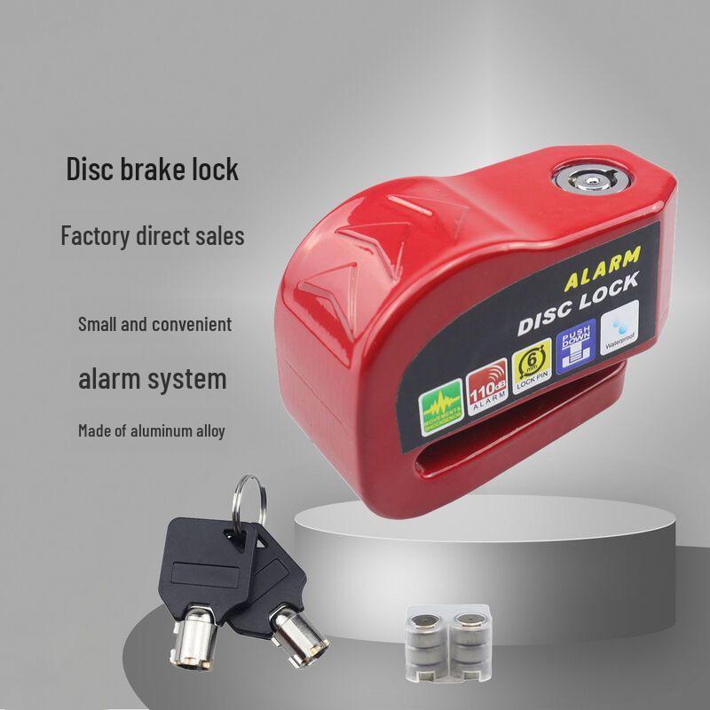 

Anti-Theft Universal Disc Brake Lock for Cars, Motorcycles & Bicycles with Alarm Red [A18]