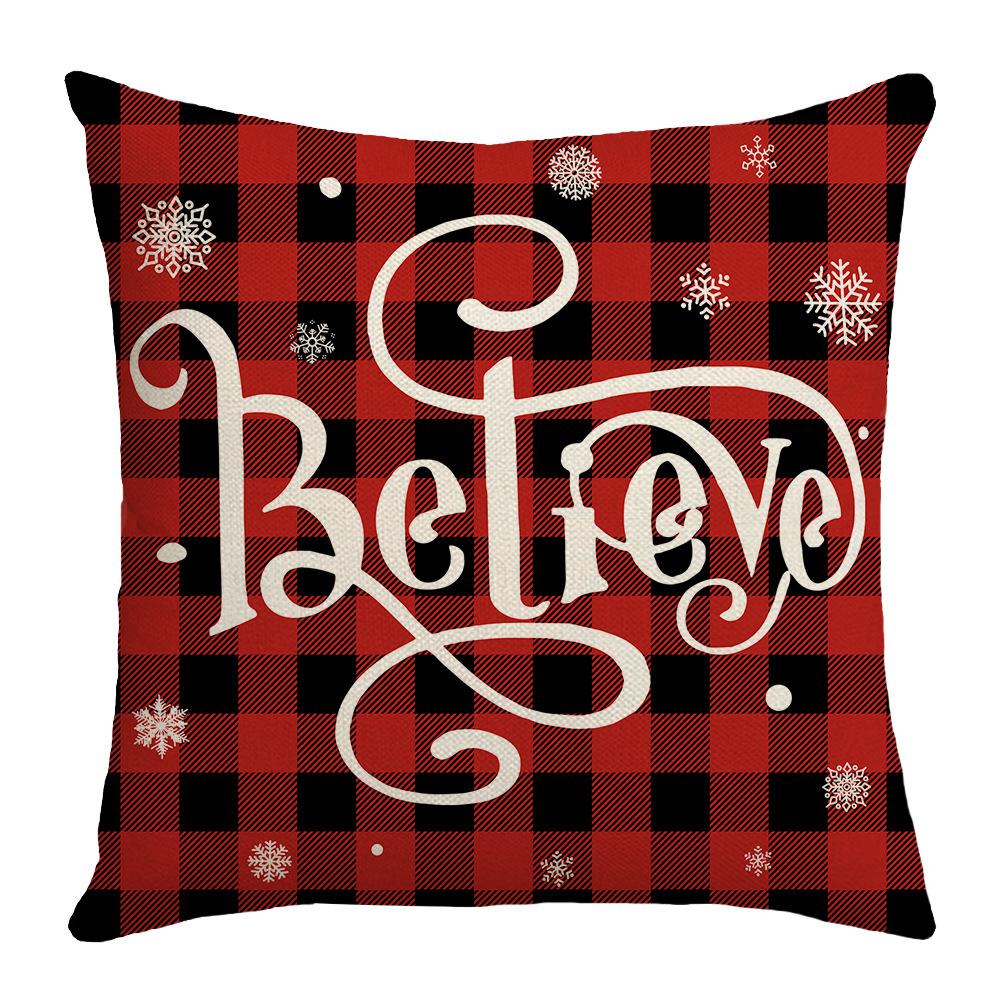 

Осень и Зима Красно-Черная Клетчатая Наволочка с Буквой Наволочка для Подушки с Цифровой Печатью Домашняя Наволочка для Подушки 45 * 45Cm (excluding pillow core)