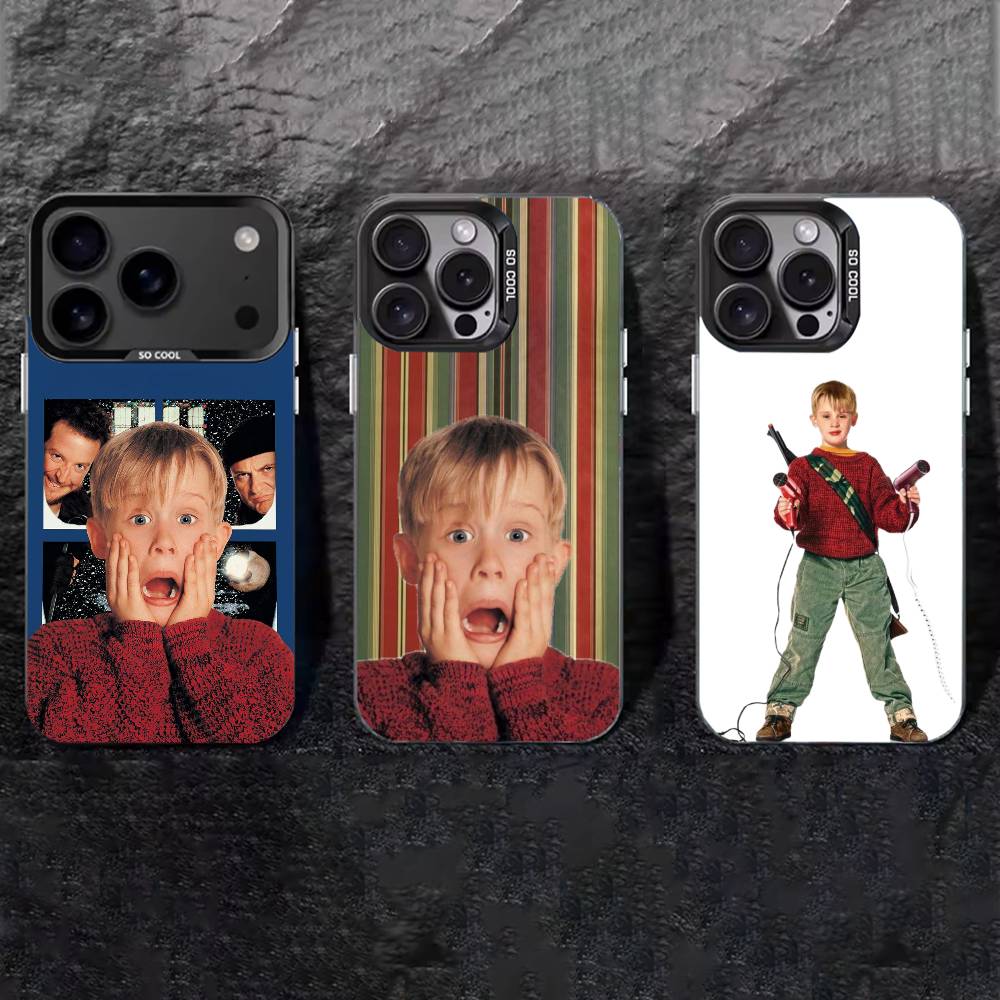 Funny TV Home Alone Phone Case For iPhone 17,16,15,14,13,12,11 Plus,Pro Max,XS,Colored silver phone case