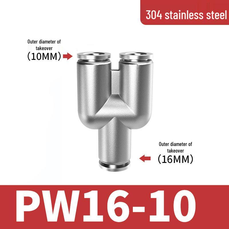 304 Stainless Steel Pneumatic Quick Connectors: High-Pressure Resistant Straight Reducer and Quick Connect Tee