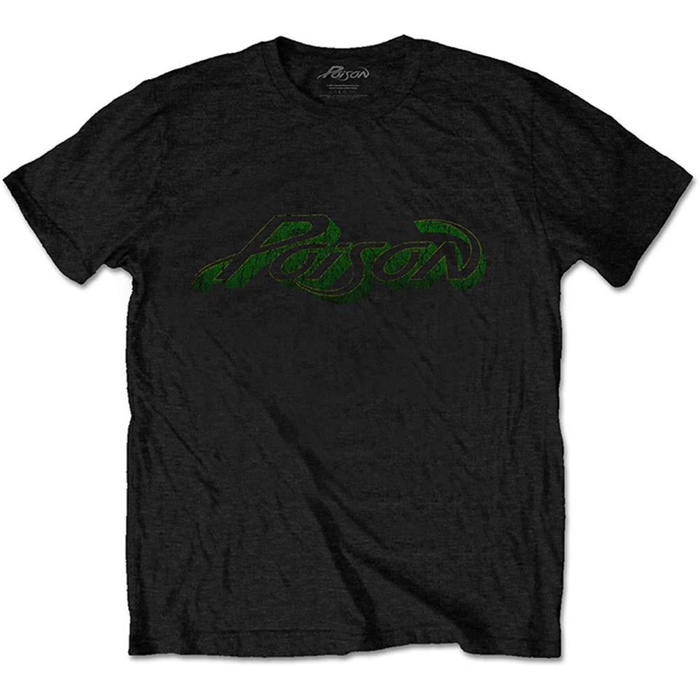 Men s Poison Vintage Logo Slim Fit T-shirt Large Black 2XL