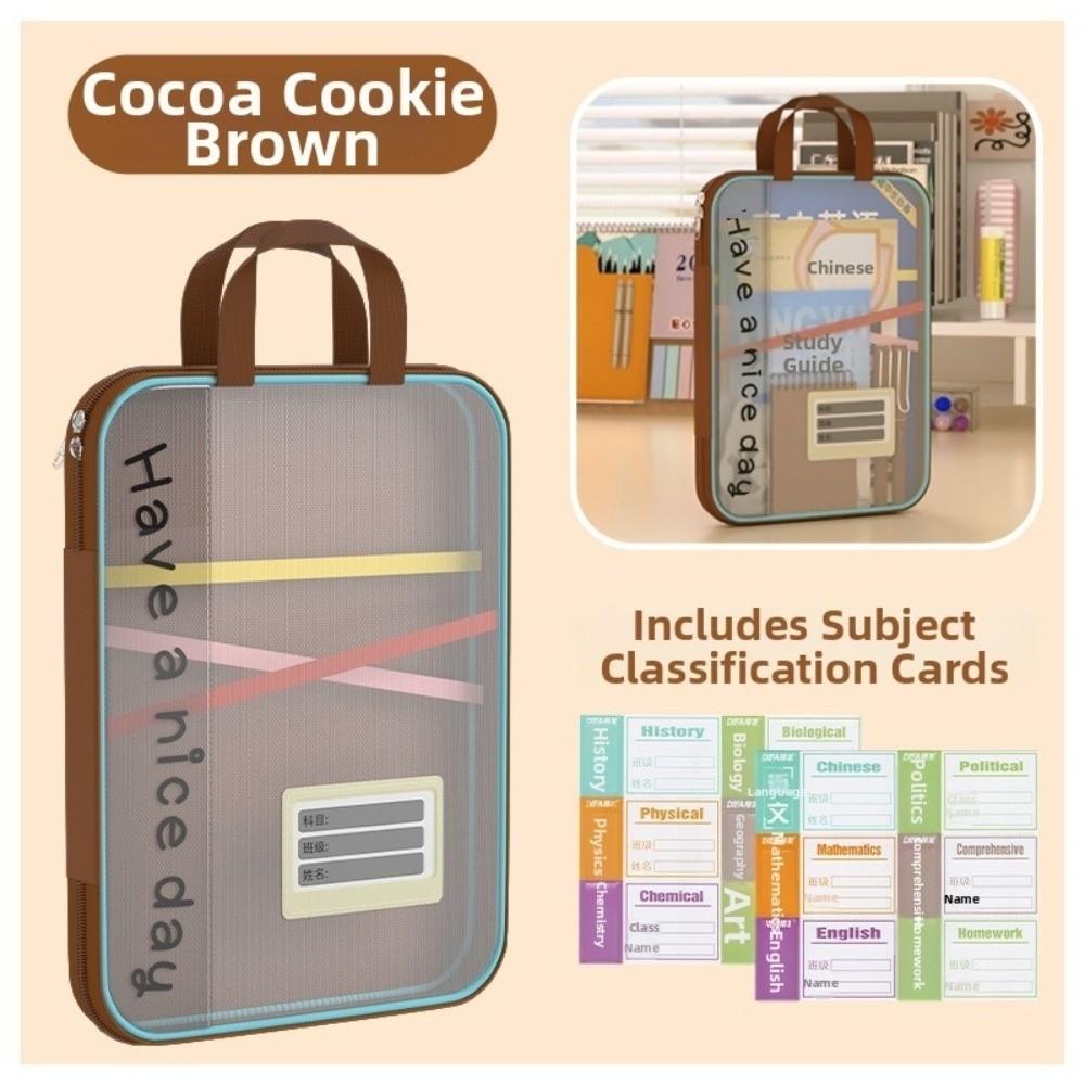 Waterproof File Storage Bag Large Capacity Transparent Study Pouch  Office Supplies