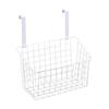 1 Stück Hängender Eisen-Aufbewahrungskorb Gitter Schwarz Weiß Küchen-Aufbewahrungsregal mit Haken Türrückseite Hängekorb Gewürzflaschen