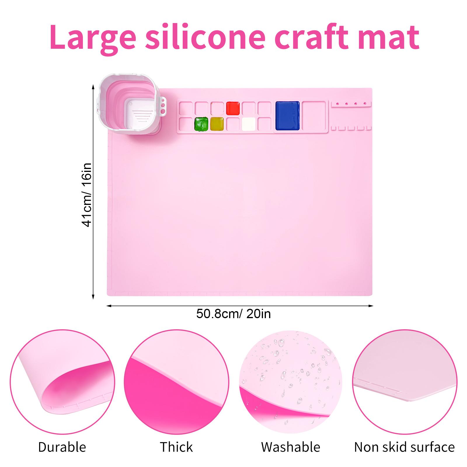 

Большой легкоочищаемый силиконовый коврик для рисования с антипригарным покрытием, художественный коврик с силиконовым ковриком для рисования с чашкой