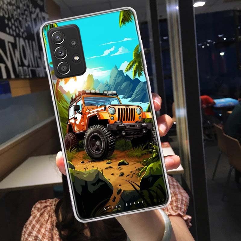 Off Road Vehicle Tourism Scenery Phone Case for Samsung A54 A57 A37 A17 A14 A15 A12 A24 A34 A55 A35 A25 A52S A07 A05S A04S A22 A