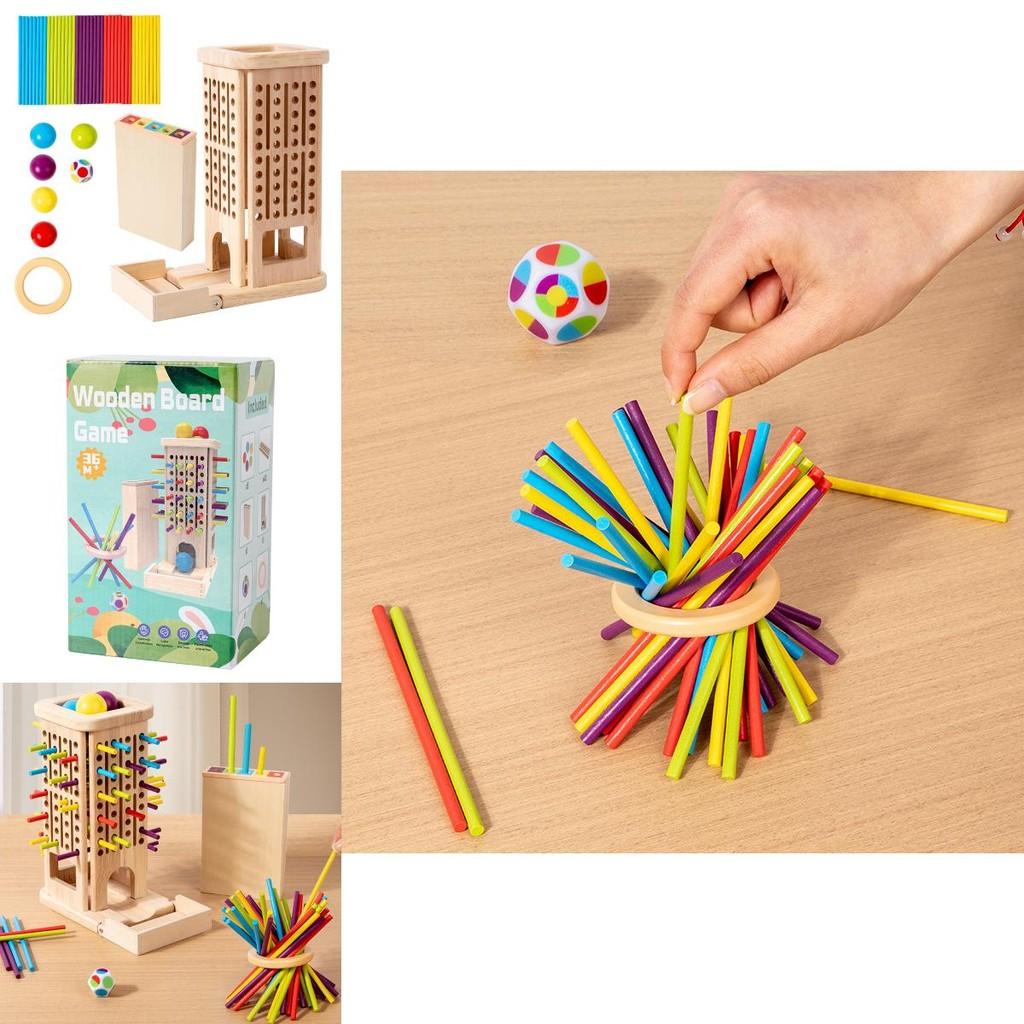 Wooden 3in1 Stack And Roll Dice Game For Family Fun And Brain Development