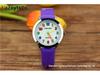 Popular Kids' Cartoon Quartz Watch with Colorful Numbers and Leather Strap for Elementary School Boys and Girls