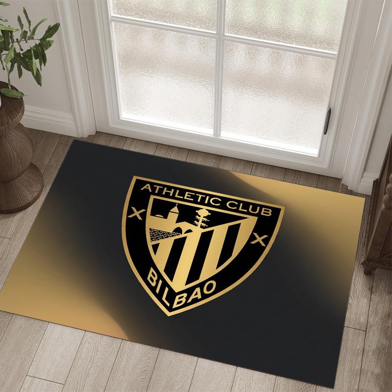 Athletic Bilbao Football Design Crystal Velvet Carpet Cozy Non?Slip Printed Rug For Bedroom Living Room Entrance