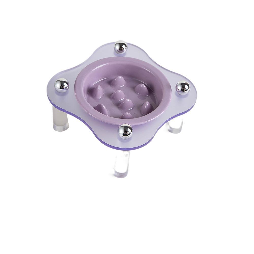 

Акриловый держатель для миски, миска-пазл для щенка, замедляющая скорость еды, керамическая кошачья миска с подставкой, кролик фиолетовый