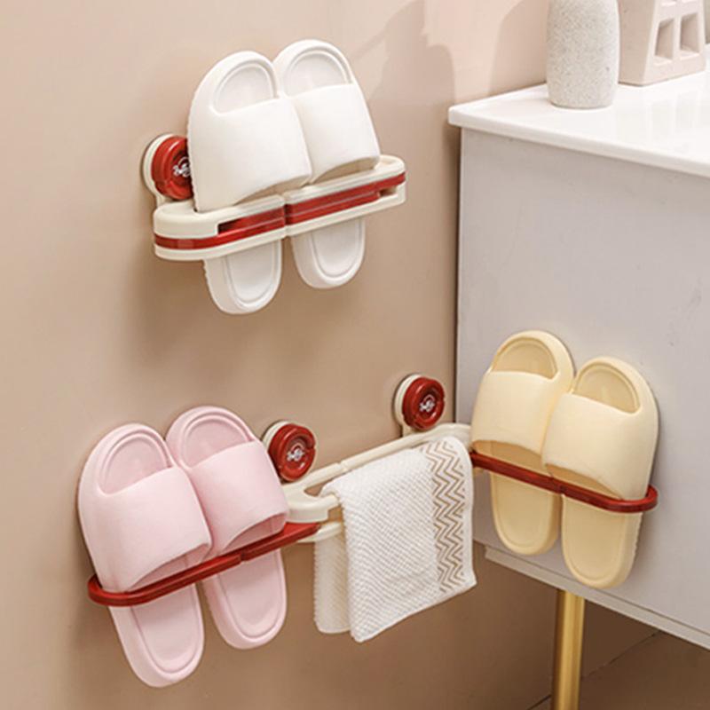 Bathroom Slipper Rack Without Drilling Holes, Bathroom Storage Rack, Shoe Storage Wonder, Wall-mounted Toilet Draining Rack