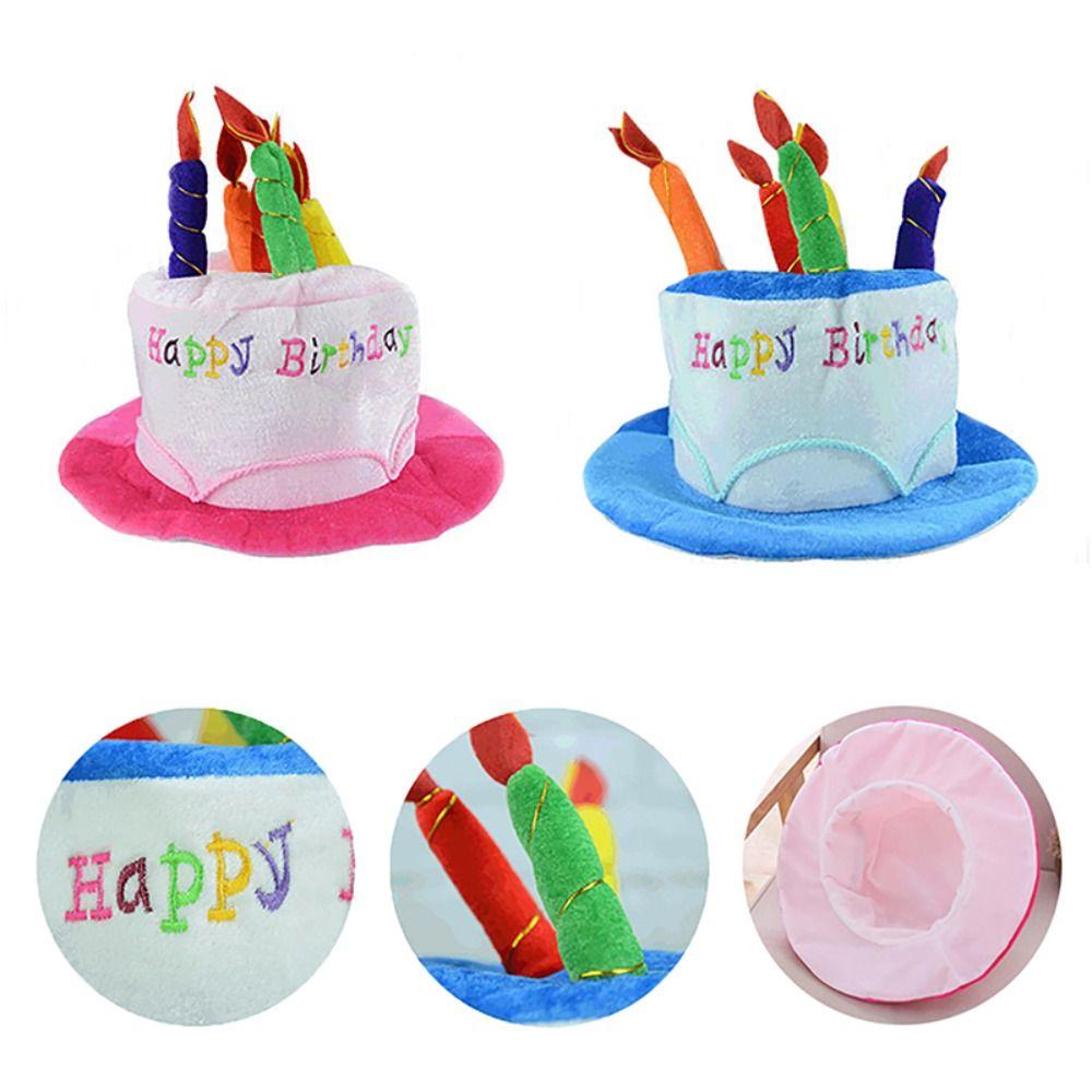 

Headband Birthday Cake Hat Photo Props Birthday Headwear Fashion Cake Candle Hat Adults Kids рожевий