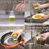 Dispensing Palm Scrub Brush Drip Tray Lazy Dish-Washing Scrub with Soap Dispenser Non-Stick Oil Kitchen Cleaning with Holde