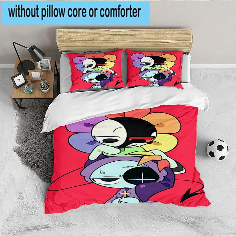 Colorful Cartoon Dandy 3PCS Bedding set,Ideal for 1pc Duvet Cover And 2pcs Pillowcases Perfect for Fan gift,Ideal for Bedroom, Dormitory