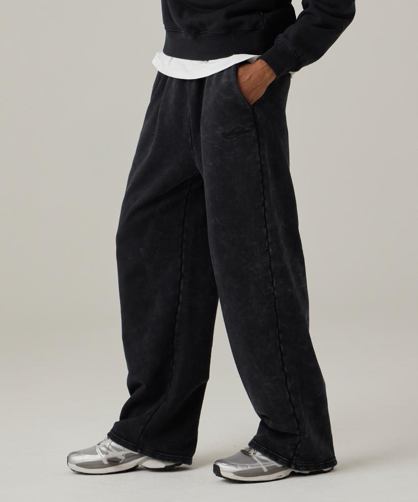 URBANAGE Pigment Wash Signature Wide Sweatpants Vintage Black
