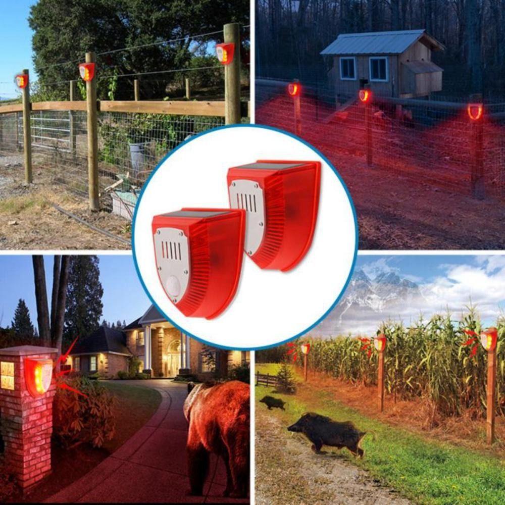 Waterproof Solar Alarm Solar-powered Portable Solar Lamps Multifunctional Animal Deterrent Security Alarm Siren
