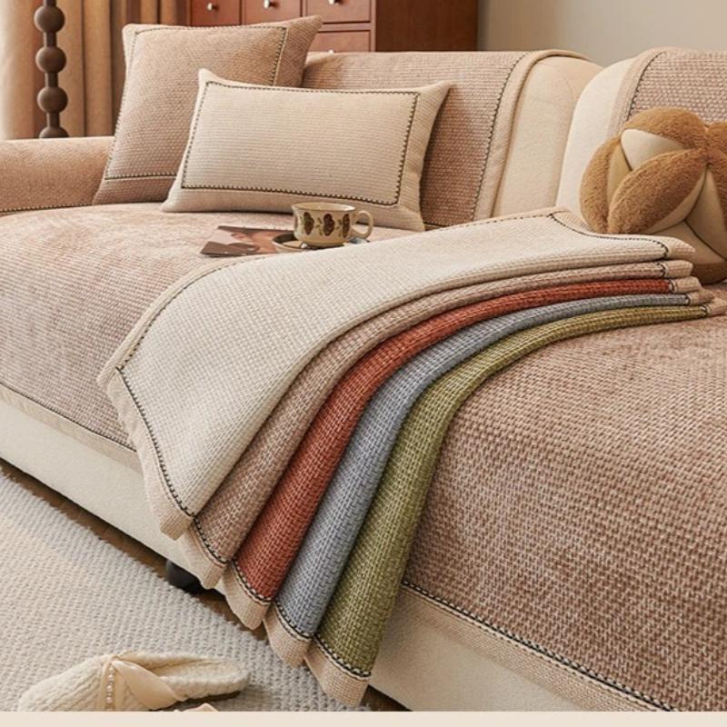 Breathable Sofa Cover Skin Friendly Comfortable Thickened Edge Wrapped Sofa Cushion Cover Anti Slip Suitable for All Seasons