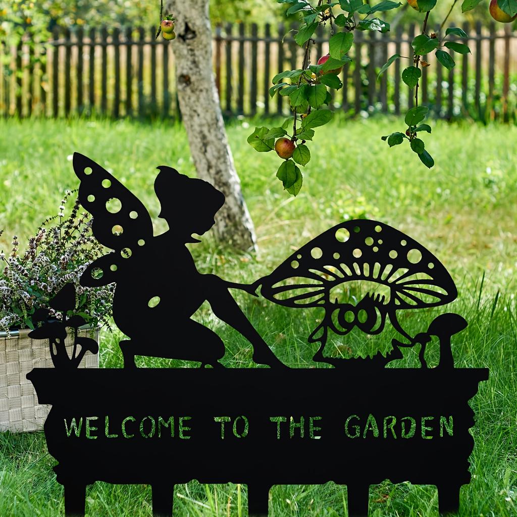1pc Metal Fairy Garden Stake Halloween Fall Decor Gift for Gardeners Christmas New Year