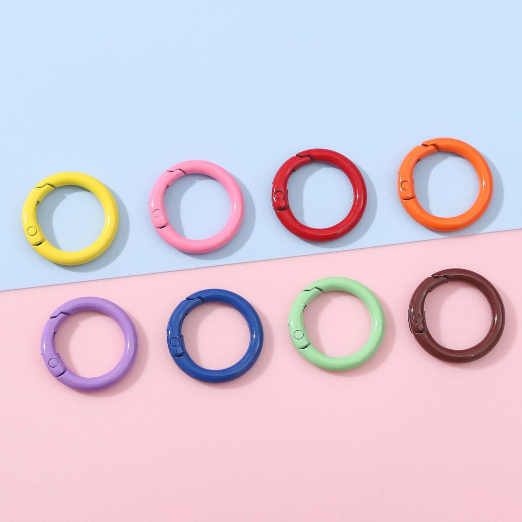 25mm Japanese & Korean Colored Alloy Keychain: Round Spray Paint Metal Ring for DIY Jewelry & Phone Accessories
